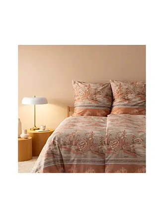BASSETTI | Satin Bettwäsche 70x90cm / 140x200cm ACQUAFORTE  Gruen | orange